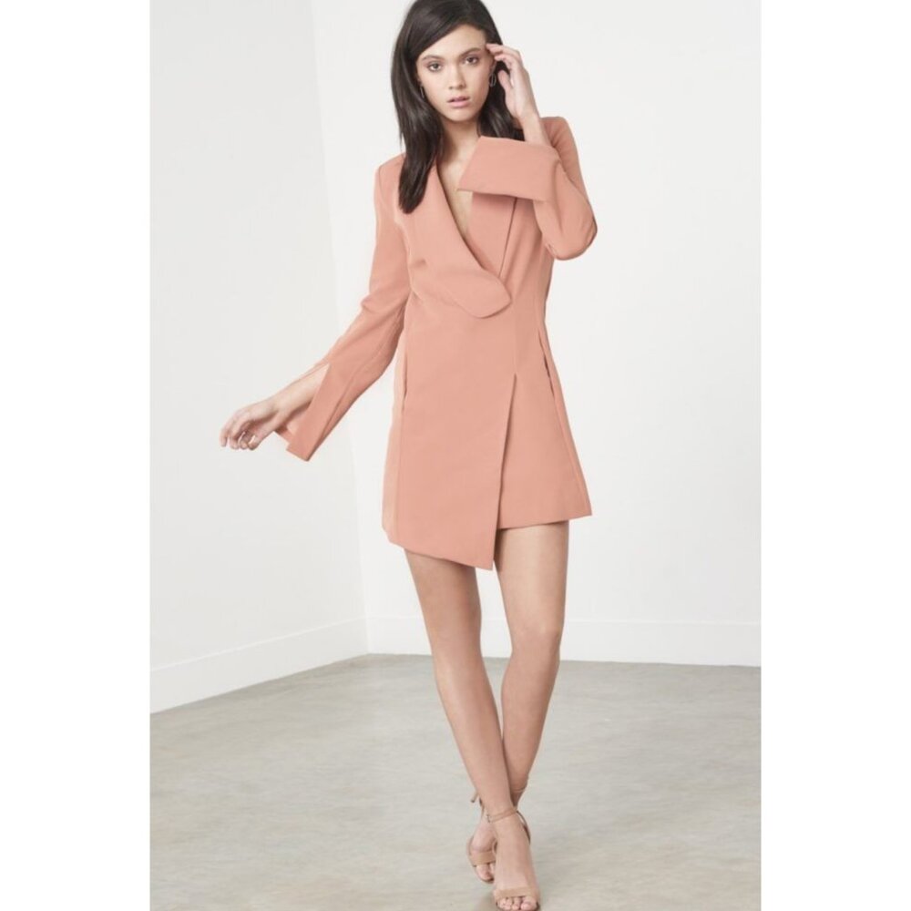 Lavish Alice Women's Coral/Burnt Orange Long Sleeve Blazer Dress Size 4 - Picture 7 of 7